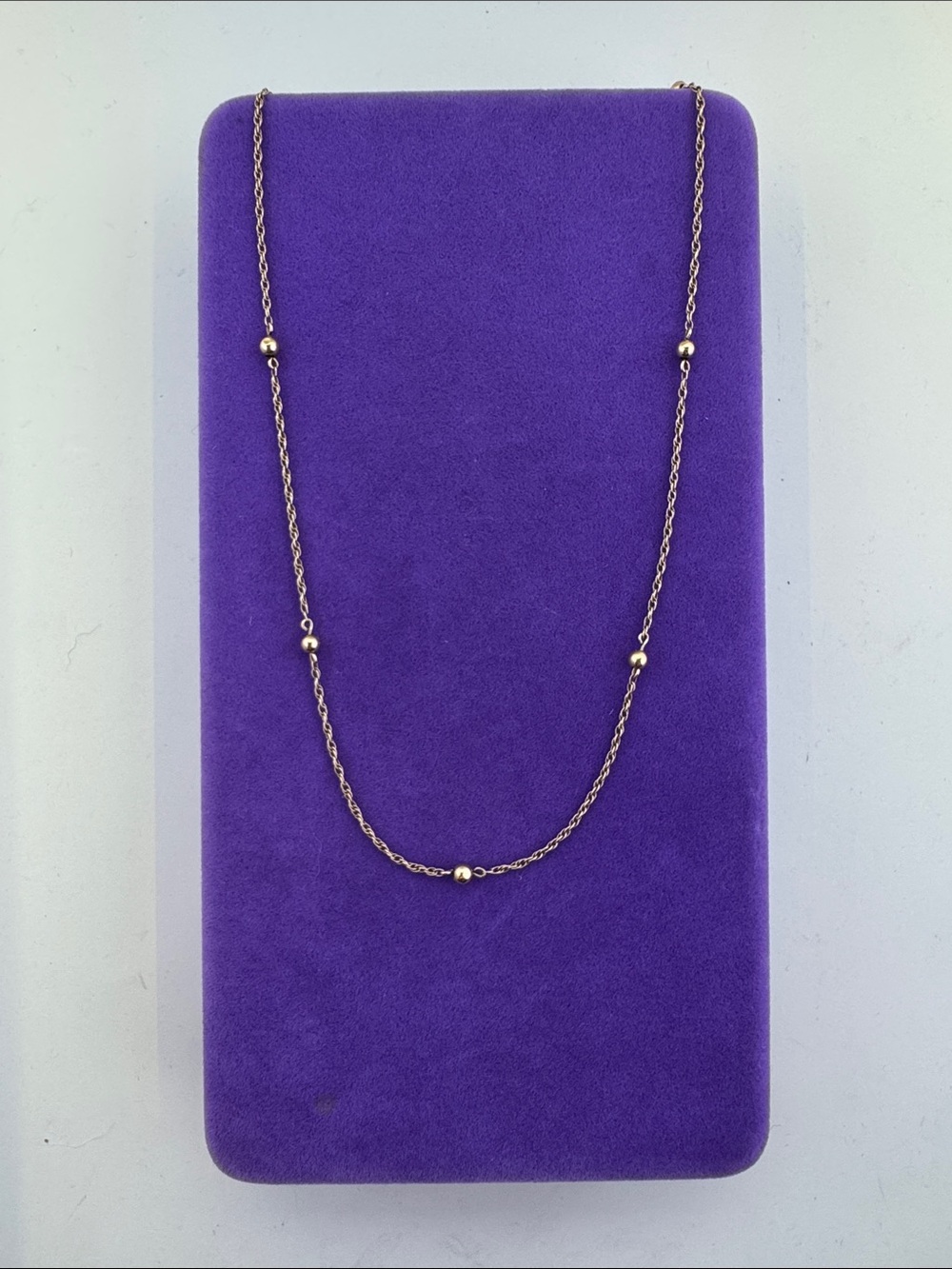 💛 Vintage 14k 10k Gold Bead Station Necklace | Minimalist Layering